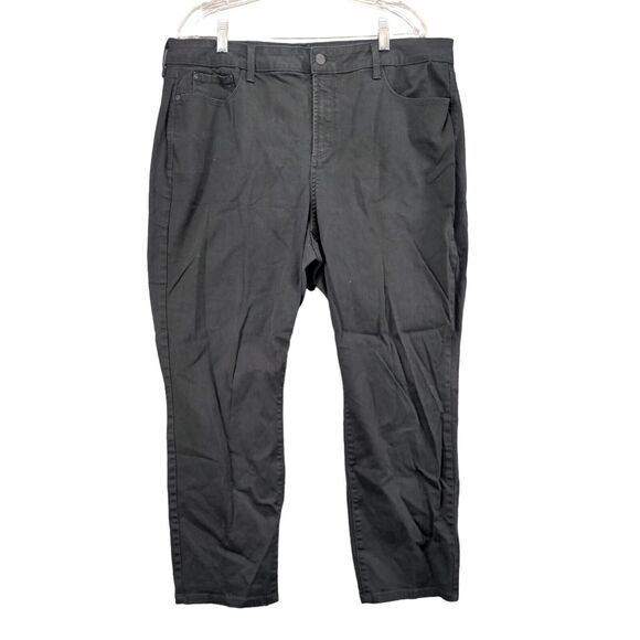 NYDJ IRA Relaxed Ankle Jeans Womens Black 18W 5 Pocket Belt Loops Made in USA - Picture 1 of 12